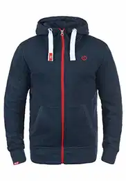 SDBenn High Neck Herren Zip-Hoodie Sweatjacke Kapuzenjacke Hoodie mit Kapuze Reißverschluss Kängurutasche Baumwollmischung Regular fit, Größe:M, Farbe:Insignia Blue Melange (8991)