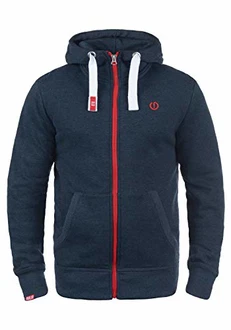 !Solid Benn High-Neck Herren Sweatjacke Kapuzenjacke Hoodie Mit Kapuze Reißverschluss Fleece-Innenseite Blau (8991)