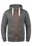 !Solid Benn High-Neck Herren Sweatjacke Kapuzenjacke Hoodie Mit Kapuze Reißverschluss Fleece-Innenseite Grau Melange (8236)