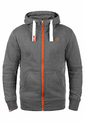 !Solid Benn High-Neck Herren Sweatjacke Kapuzenjacke Hoodie Mit Kapuze Reißverschluss Fleece-Innenseite Grau Melange (8236)