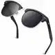 GQUEEN Horn Gestell Halbrahmen Retro Sonnenbrille Herren Damen Polarisiert GQO6