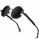 GQUEEN Retro Runde Steampunk Polarisierte Sonnenbrille MTS2