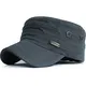 Kuyou Unisex Army Military Flat Cap Vintage Cotton Baseballmütze Kappe (004Grau)