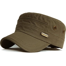 Unisex Army Military Flat Cap Vintage Cotton Baseballmütze Kappe (005Armeegrün)