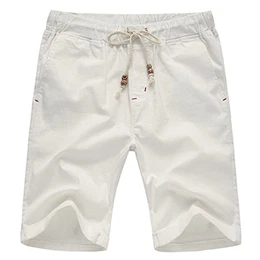 AIYINO Herren Leisure Fit Shorts in Verschiedenen Farben (Medium, Weiß)