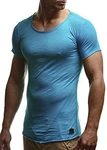 Leif Nelson Oversize T-Shirt Rundhals Basic Shirt (LN6281) Tuerkis (LN6281)