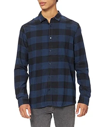 Male Langarmhemd Kariertes MDress Blues