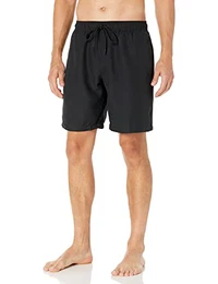 Herren Badehose, Schnell Trocknend, 23 cm, Schwarz, L