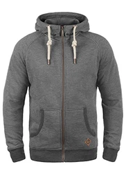 !Solid Vitu Herren Sweatjacke Kapuzenjacke Hoodie Mit Kapuze Und Reißverschluss Aus 100% Baumwolle, Größe:M, Farbe:Grey Melange (8236)