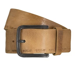 REPLAY Gürtel Ledergürtel Herrengürtel Camel 5377, Farbe:Braun, Länge:90 cm