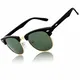CGID MJ56 Retro Vintage Sonnenbrille im angesagte 60er Browline-Style mit markantem Halbrahmen Sonnenbrille,Glänzend Schwarz-Grün