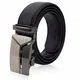 RODE Belt Herren Leder-Gürtel mit Automatikschnalle - kürzbar, 3,5cm breit, mit Ratschenverschluss, schwarz, aus Rindsleder(130cm, Delta)