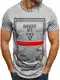 OZONEE Herren T-Shirt mit Motiv Kurzarm Rundhals Figurbetont J.Style SS073 GRAU M