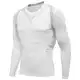 AMZSPORT Herren Kompressions-Shirt langärmlig Funktionsshirts Baselayer Langarm Weiß M
