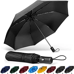 Regenschirm, klassisch, winddicht, automatisch, zusammenklappbar, kompakt, mit einem Knopf, automatisches Öffnen und Schließen