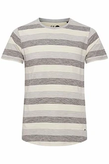 !Solid Thicco Herren T-Shirt Kurzarm Shirt Mit Streifen Und Rundhalsausschnitt Monument (2545)