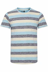 !Solid Thicco Herren T-Shirt Kurzarm Shirt Mit Streifen Und Rundhalsausschnitt Blau