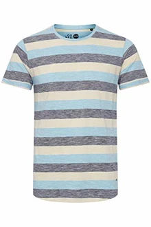 !Solid Thicco Herren T-Shirt Kurzarm Shirt Mit Streifen Und Rundhalsausschnitt Blau !Solid Thicco Herren T-Shirt Kurzarm Shirt Mit Streifen Und Rundhalsausschnitt Blau