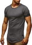 Leif Nelson Herren Sommer T-Shirt Rundhals-Ausschnitt Slim Fit Crew Neck Hoodie-Sweatshirt Kurzarm LN6368 LN-6368