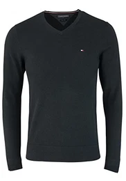 Herren CORE Cotton-Silk Vneck Pullover, Schwarz (Flag Black 032), Medium