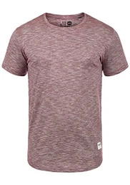 !Solid Figos Herren T-Shirt Kurzarm Shirt Mit Rundhalsausschnitt Aus 100% Baumwolle, Größe:M, Farbe:Wine Red (0985)