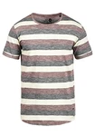 !Solid Thicco Herren T-Shirt Kurzarm Shirt Mit Streifen Und Rundhalsausschnitt Weinrot (0985)