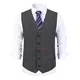 YOUTHUP Weste Herren Westen Kariert Anzugwesten Streifen Slim Fit Plaid Baumwolle Herrenweste, Dunkel Grau, M