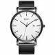 BUREI Herren Uhren Ultra Dünne Schwarze Minimalistische Quartz mit Datumsanzeige