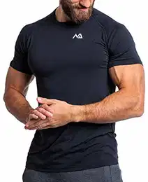 Slim-Fit Fitness Tshirt für Herren - Langes schnelltrocknendes Gym T-Shirt - Bodybuilding, Krafttaining und Sport