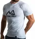Herren Fitness T-Shirt meliert - Männer Kurzarm Shirt für Gym & Training - Passform Slim-Fit, lang mit Rundhals, Hellgrau, M
