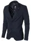 MODERNO Slim Fit Freizeit Baumwolle Herren Sakko Blazer (MOD14522B) Dunkelblau EU M