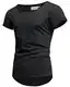 Crone Herren Kurzarm Rundhals Basic Oversize Slim Fit T-Shirt (M, Schwarz)