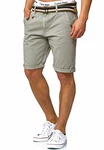 Indicode Herren Cuba Chino Shorts Light Grey