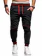 behype. Herren Lange Trainingshose Jogging-Hose Sporthose 60-52 Dunkelgrau-Rot S