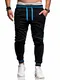behype. Herren Lange Trainingshose Jogging-Hose Sporthose 60-52 Schwarz-Türkis M