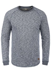 !Solid Tom Herren Feinstrick Pullover Longsleeve mit Rundhals- Ausschnitt aus hochwertiger Baumwollmischung, Größe:S, Farbe:Insignia Blue (1991)