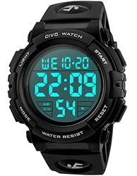 CIVO Herren Sport Outdoor Digital Armbanduhr Schwarz