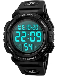 Herren Uhr,Sport Outdoor Digital Herren Uhren 50M wasserdichte Digital Armbanduhr Herren Große Zifferblatt LED-Hintergrundbeleuchtung Militär Tactical Uhr mit Wecker/Kalender/Stoppuhr/Stoßfest
