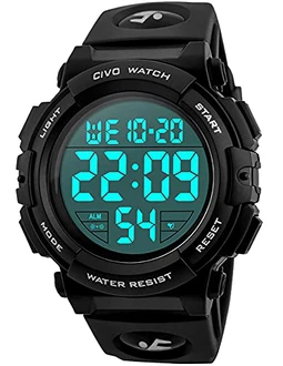 CIVO Herren Sport Outdoor Digital Armbanduhr Schwarz