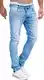 MERISH Jeans Herren Slim Fit Jeanshose Stretch Designer Hose Denim 9148-2100 (32-32, 9148 Hellblau)