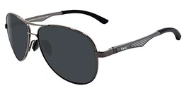 LZXC Polarisierte Sonnenbrille für Männer Outdoor Sport Brillen Unzerbrechliches Federscharnier Ultra-Light Metallrahmen HD Schwarz Objektiv