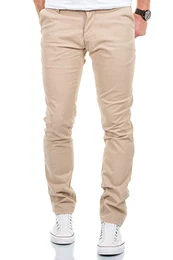 Chino Stretch Slim-Fit Herren Hose Neu Stoffhose Jeans 168 Beige 30-30