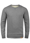 !Solid Trip O-Neck Herren Sweatshirt Pullover Pulli Mit Rundhalsausschnitt Und Fleece-Innenseite Grey Melange