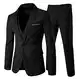 Slim Fit  3-Teilig Business Herrenanzug ein Knopf Smoking,Schwarz, Gr. M