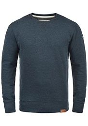 !Solid Trip O-Neck Herren Sweatshirt Pullover Pulli Mit Rundhalsausschnitt Und Fleece-Innenseite, Größe:M, Farbe:Insignia Blue Melange (8991)
