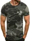 OZONEE Herren T-Shirt mit Motiv Kurzarm Rundhals Figurbetont Camouflage Breezy 708 Grün S