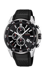 Unisex Erwachsene Chronograph Quarz Uhr mit Kautschuk Armband F20330/5