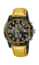 Unisex Erwachsene Chronograph Quarz Uhr mit Leder Armband F20339/3