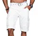 A.Salvarini Stylische Herren Cargo Short inkl. Gürtel Sommer Bermuda Kurze Hose Army Shorts AS-037 [AS037 - Weiss - W32]