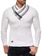 Redbridge Herren Winter Pullover Feinstrick Stehkragen Sweatshirt (M, Weiß)